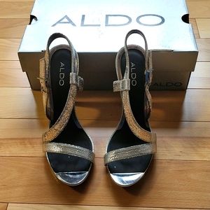 Aldo silver strapped stiletto